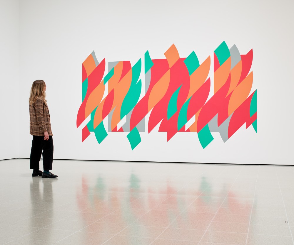 Installation view of Bridget Riley, Rajasthan, 2012 at Hayward Gallery 2019 © Bridget Riley 2019 Photo Stephen White &amp; Co.