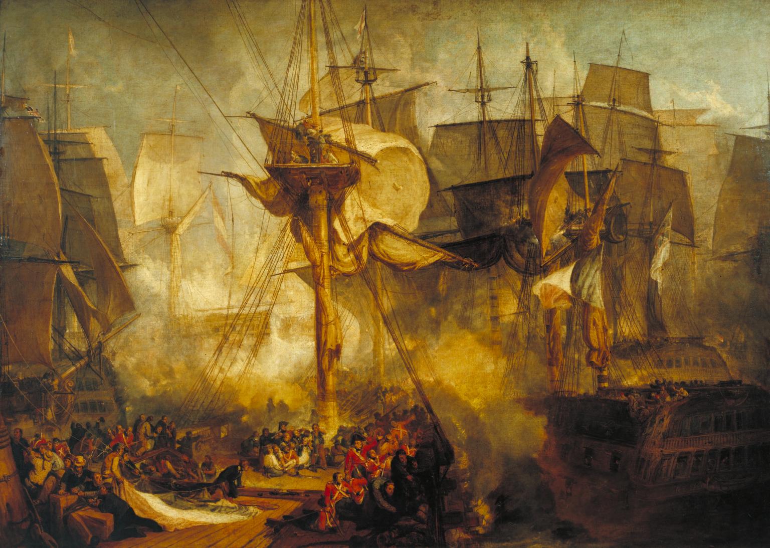The Battle of Trafalgar, as Seen from the Mizen Starboard Shrouds of the Victory 1806-8 by Joseph Mallord William Turner 1775-1851